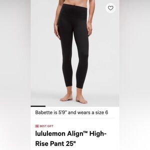 lululemon athletica black Align High Waisted Leggings
